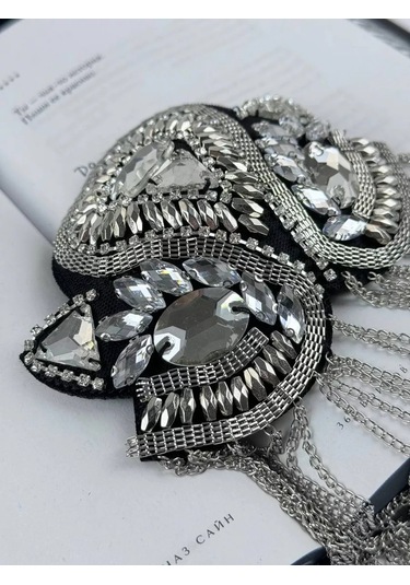 Slubov'u Epolet 1 Adet, Zincirli Ve Taşlı Broş 238302282 Gri