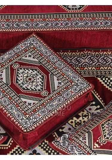 Şark Köşesi Takımı 20 Cm Minder Kalınlığı Bordo Yahyalı Modeli 19 Parça Bordo