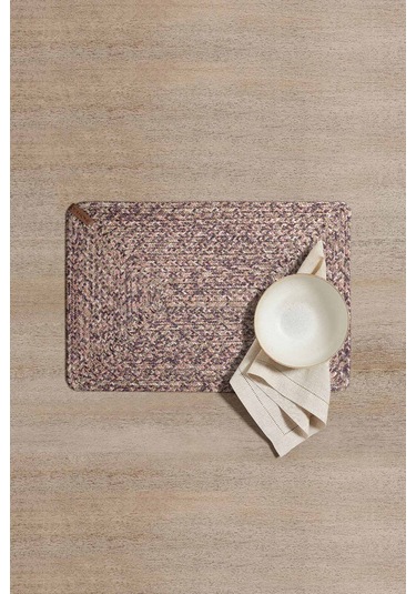 Cesta El Yapımı Örgü Mor Dikdörtgen Amerikan Servis 32x45 4024 Mor