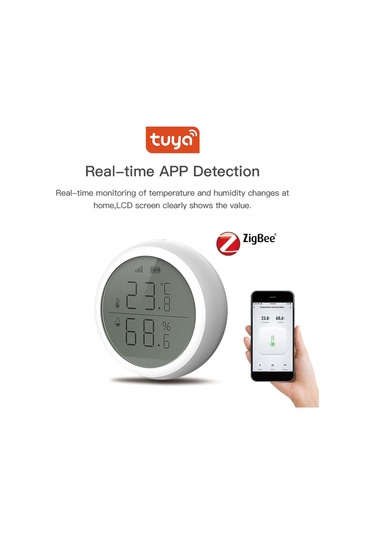 Geeroyoo Tuya Akıllı Zigbee Sıcaklık Ve Nem Sensörü Zeka Sahnesi Gerçek Zamanlı Algılama Termometresi