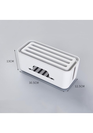 Sones Çok İşlevli Masaüstü Güç Kablosu Sırası Ve Kablo Yönetim Kutusu Gri