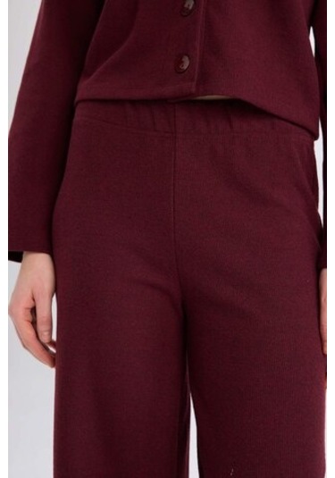 DeFacto 2'li Takım V Yaka Düğmeli Hırka Esnek Belli Geniş Paça Pantolon E9859AX24WNBR34