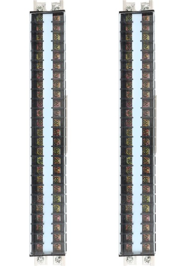 Moveevo Raylı Kablolu Terminal Blokları 15a 660v, Su Ve Toz Koruyucu Kapaklı, Endüstriyel Dağıtım Sistemleri İçin 2'li Paket Plastik-krom Malzeme