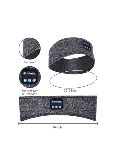 Hfambition Gri Uyku Makyajı Ve Bluetooth Kulaklık 3'ü 1, Yumuşak, Konforlu, Akıllı Telefonlarla Uyumlu, Spor Ve Uyku İçin Sessiz Ve Kaliteli Ses