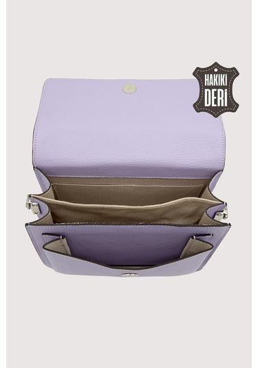 Hakiki Deri Kadın El Çantası Lila Smr9022 Lila