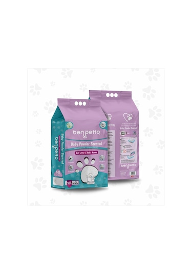 Benpetto BB250 Bebek Pudrası Parfümlü Kedi Kumu 2 x 10 L