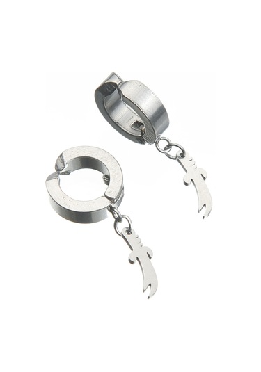 Sıkıştırmalı Zülfikar Kılıç Erkek Küpe Çelik Takı Aksesuar P24 T5 Çelik