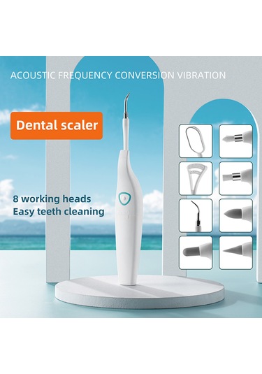 Vkemall "8 Başlıklı Led Işıklı Diş Temizleme Cihazı - 3 Titreşim Modu Ve Taşıma Kılıfı"