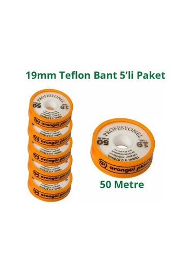 Arangül Teflon Bant Sızdırmazlık 19mm X 50 Metre 5 Adet