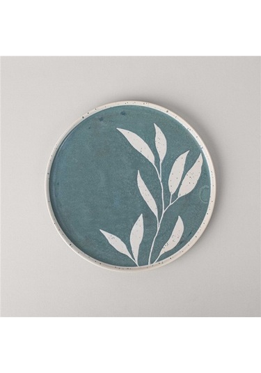Linens Daphne Seramik 28 Cm Servis Tabağı Yeşil Yeşil