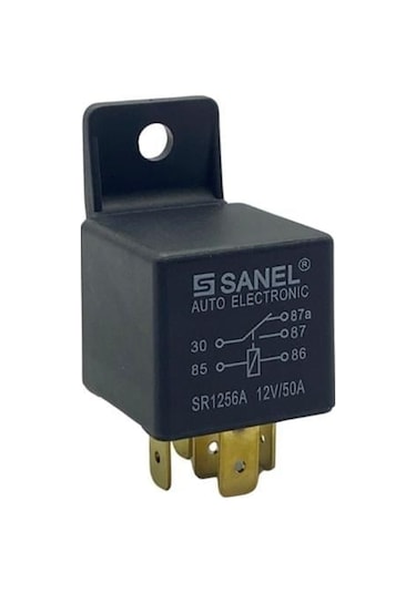 Sanel 12v Röle 5 Uçlu 50 A Çift Platin 30-85-86-87-87a