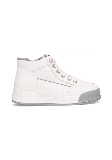 Guja 25k334 Kadın Hakiki Deri Sneaker Bot Gri Gri