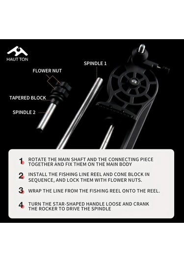 Xuweiwei Haut Ton Siyah 1 Adet Kolay Kullanımlı Taşınabilir Olta Makarası Sarıcı Hızlı Pratik İplik Sarımı Balıkçılık Aksesuarı