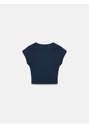 Dilvin 30528 Modal Pamuklu T-shirt-lacivert Lacivert