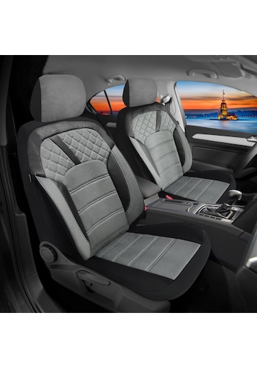 Jeep Compass 1 2007 - 2010 Uyumlu Gri Tay Tüyü Koltuk Kılıfı