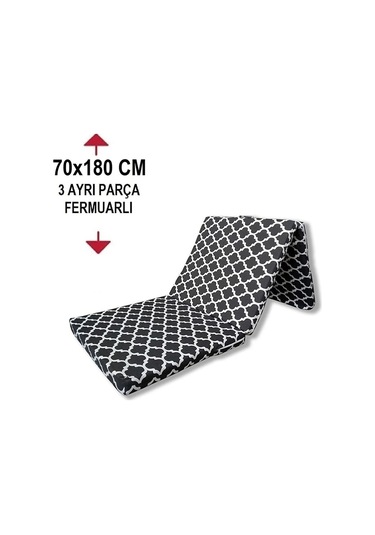 Katlanır Yer Yatağı Sünger Yatak Kara Çatı 70x180 Cm-6 Cm Tek Kişilik