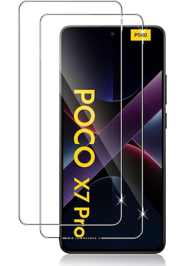 Xiaomi Poco X7 Pro Kılıf Şeffaf Silikon + 9h Ekran Koruyucu Cam