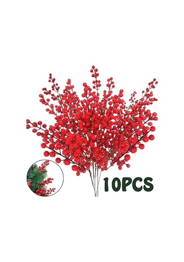 Pazly 500 Adet Kırmızı Dut Noel Dekorasyon Seti, Dıy Aile Noel Partisi Süsler, Oturma Odası Ve Masa Üstü Dekorasyon 100pcs