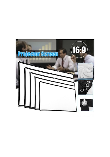 Moveevo 72 İnç 16:9 Polyester Taşınabilir Katlanabilir Yumuşak Projeksiyon Ekranı