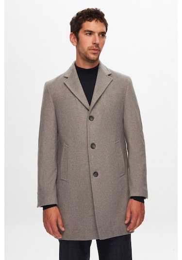 Ds Damat Regular Fit Gri Kaşe Kaban 5HF08ORT10000 Gri