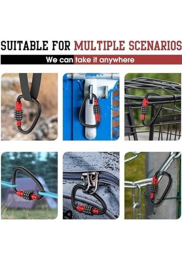 Moveevo Kırmızı Çok İşlevli Taşınabilir Montaj Kilit, Bisiklet-elektrikli Araç-kask-koli İçin Şifreli Askı Kilit