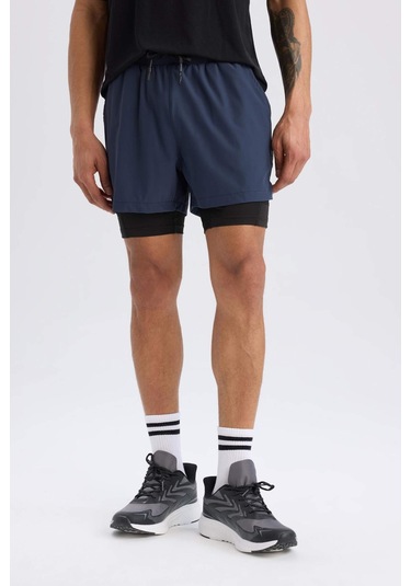 DeFactoFit Slim Fit Dar Kesim Sporcu Taytlı Şort E2759AX25SMNV94