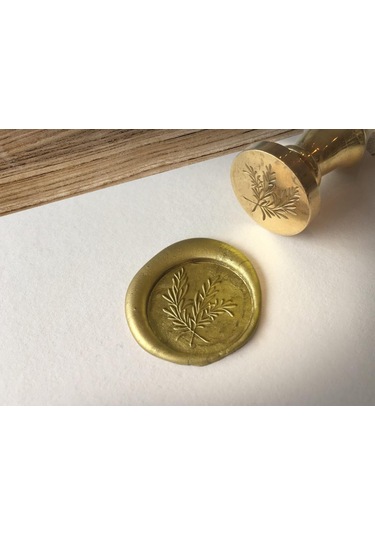 Davetiye Mum Mühürü Uygulama Seti Su Yeşili Renk 310 Botanik Desen