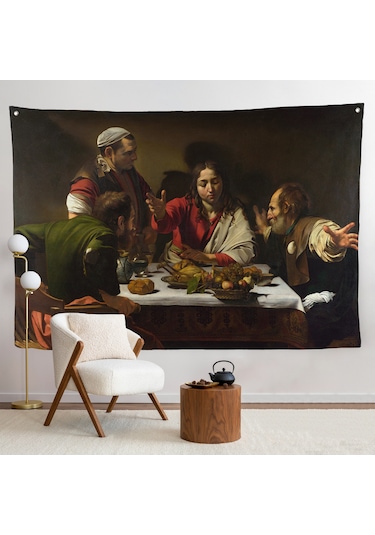Caravaggio - Emmaus'ta Akşam Yemeği Duvar Örtüsü - Supper At Emmaus-7137