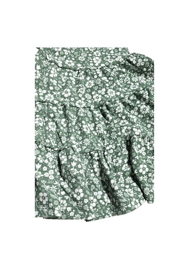 Çiçekli Kız Çocuk Elbise St09118 Yeşil