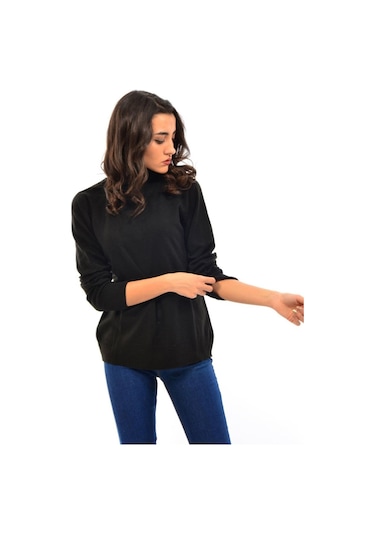 Modaplaza Kadın B.beden Balıkçı Kazak 4125- Siyah EROL 4125 KAZAKSİYAH Siyah