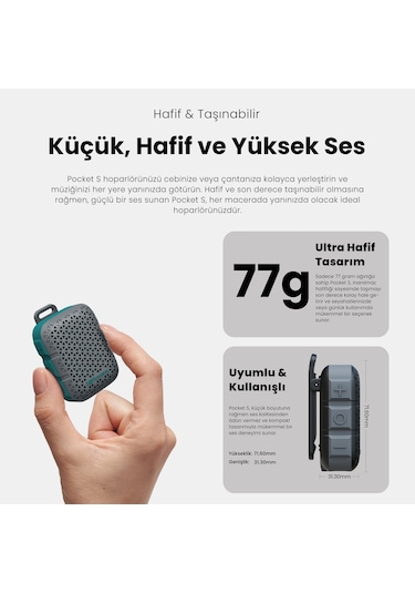 HiFuture Pocket S BT5.4 IPX7 5W TWS Su Geçirmez Mini Hoparlör