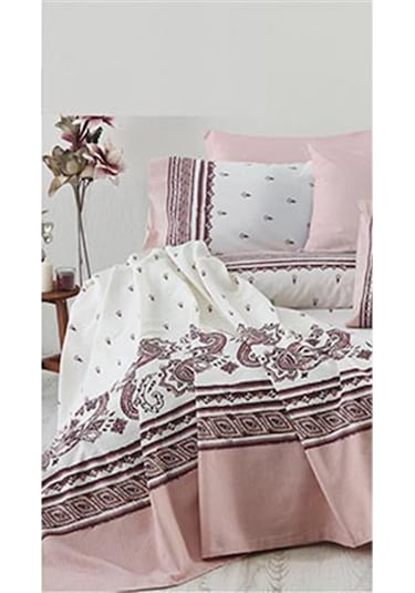 Cotton Life Çift Kişilik Nevresim Takımı Paisley Pembe Desenli