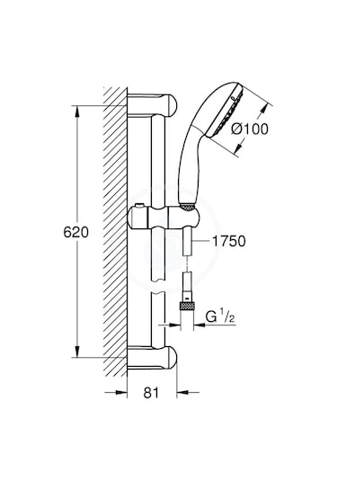 Grohe Tempesta 100 Sürgülü Duş Seti 3 Akışlı - 27644001