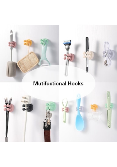 Beyaz Fonken 1 Adet Evrensel Silikon Kanca Mutfak Yaratıcıları Kendinden Yapışkanlı Diş Fırçası Tutucu Çok Amaçlı Su Geçirmez Depolama Tutucular Beyaz