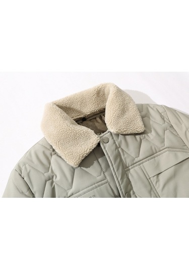 Yakalı Kalın Sıcak Erkek Ceket Siyah