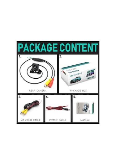 Navigold Ön Yan veya Arka  İç Dış Kullanıma Uyumlu 170 Derece Araç Kamerası