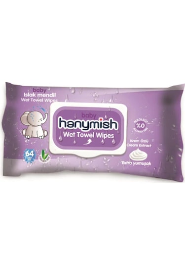 Hanymish Krem Özlü Islak Mendil 64'Lü