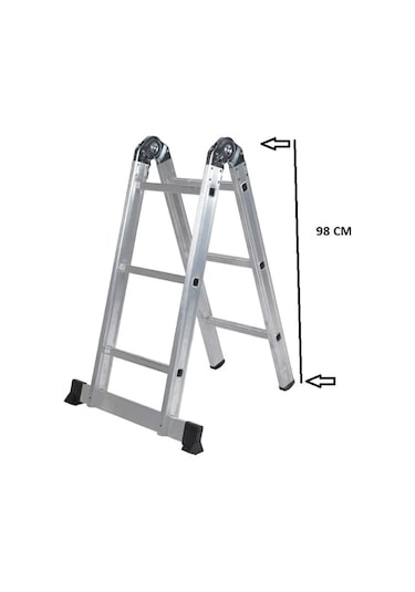 Beykon 3 + 3 Basamaklı Çift Taraflı Çok Amaçlı Katlanır Merdiven