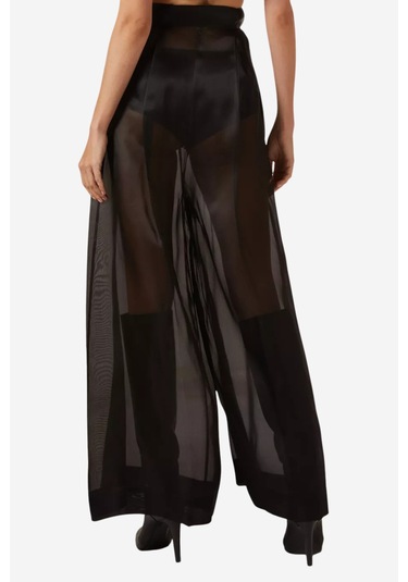 A.w.a.k.e. Mode Organza Sheer Geniş Paça Pantolon Siyah