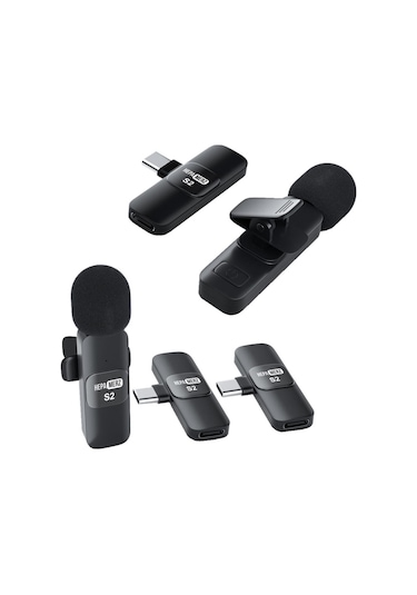 Hepa Merz S2 İphone Ve Type C Uyumlu Kablosuz İkili Yaka Mikrofonu Youtube Facebook Tiktok Vlog