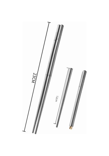 Katlanabilir, Hafif, Taşınabilir Yemek Çubukları Gri