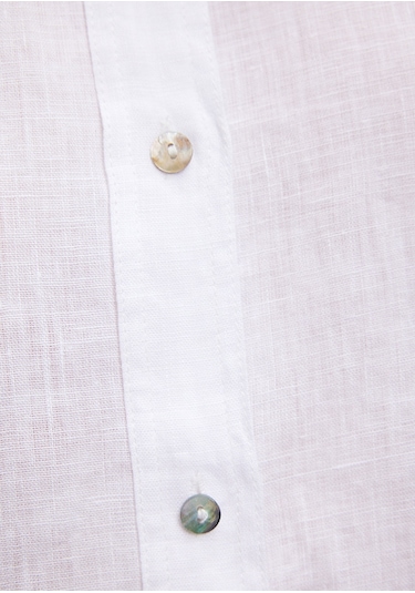 Mavi - Beyaz Keten Gömlek 1210747-620 Beyaz