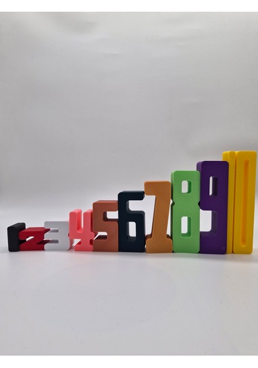Renkli Rakam Seti 1-10 , Montessori Matematik Sayıları Seti, 3D Baskı