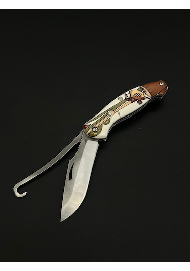 Klipsli Çift Ağız Mergen Model Çakı Beyaz - Kahverengi