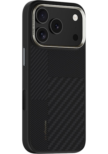 Iphone Uyumlu 17 Pro Max Kılıf M-safe Şarjlı Karbon Fiber Benks Montage Hybrid Armorpro Kevlar Kapak Siyah