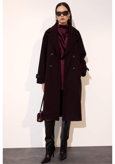 Defacto Regular Fit Kaşe Kaban F1197ax26spbr444 Bordo-br444