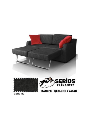 Serios Şezlonglu Yataklı Kanepe - Zeta 110