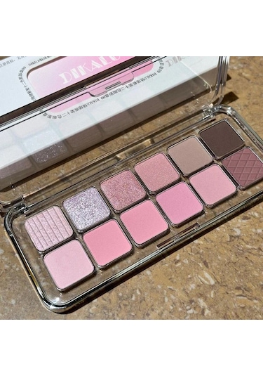 12 Renk Göz Farı Paleti Düşük Doymuş Toprak Pembe Mor Göz Farı Glitter 09 01