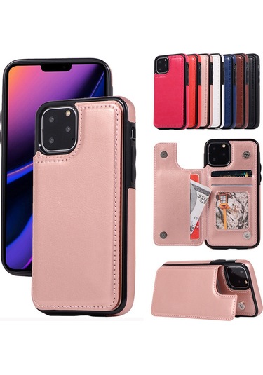 Hangfox Samsung A10/m10 İçin Rose Gold Kapak - Kartlı Tutucu Ve Ayaklı Korumalı Deri Kılıf, Kaliteli, Hafif Ve Dayanıklı