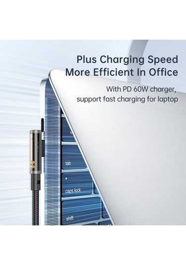 Moly Mcdodo Ca-3401 1.8m Type-c-type-c 90 Derece 100w Hızlı Şarj Şeffaf Veri Kablosu - İphone 15 Serisi Uyumlu